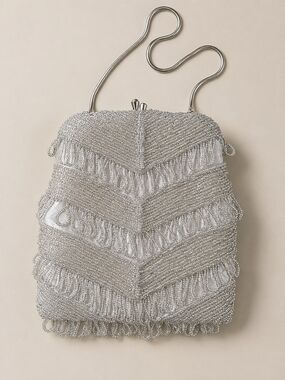 ✨ Elegant Silver Beaded Evening Bag ✨
